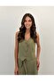 Noble Posture Buttoned Vest Belted Wide-Leg Khaki Trousers Set - 2
