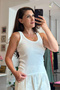 White Halter Neck Tank Top - 2