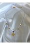Women's Gold Detailed North Star Steel Necklace with Pearls - 3