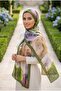 Pastel Rose Patterned Shawl Series Khaki - 2