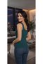 Women's Plain Stretchy Fabric Square Neck Tank Top - 4