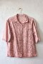 Salmon Color Shirt Collar 3/4 Sleeve Pocketed Sequined Embroidered Casual Cotton Woven Blouse 67 54 - 2