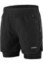 Men 2 in 1 Running Shorts Quick Drying Breathable Active Training Exercise Jogging Marathon Cy