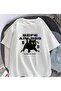 Mi̇ngalondon Be Fearless Cat Printed White Unisex Oversize T-Shirt - 2