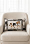 Gray Horse Patterned 2-Piece Throw Pillow Cover 35X55 cm