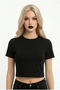 Crop Short-Sleeved Bodysuit Black