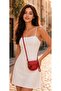 Red Adjustable Knot Detailed Crossbody Bag - with Handle and Cherry Charm Gift - 4