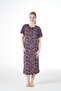 25237-3 Women's Patterned Viscose Flexible Lycra Short Sleeve Dress - 2