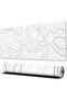 Large Gaming Mouse Pad with Stitched Edges, Minimalist Topographic Map Desk Mat, Extended XL Mousepa