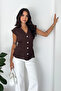 Women's Pleated Sleeveless Shirt Blouse - 3