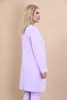 Zero Collar Plain Long Jacket-Violet - 3