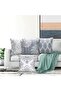 4 Pack Decorative Throw Pillow Covers, 18x18 Grey and White Modern Simple Square Pillow Cas - 4