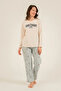 Mother Daughter Sweet Dreams Cream Long Sleeve Pajama Set - 3