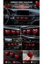 Car Air Conditioner Ornament Red Glittery Epoxy Heart Set of 3 Car Interior Air Conditioner Ornament – Shiny Heart Vent Accessory - 2