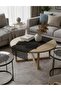 Krem Angles Model 5 Piece Lace Tablecloth Runner Set Stylish Living Room Set - 3