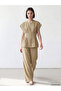 Trendlucky Contrast Color Pleated Peplum Blouse with Oval Neckline - 2