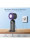 Small mini portable fan, USB rechargeable handheld fan, 5 wind speed settings, with LED display, suitable for home, office, bedroom and outdoor travel - 3