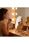 مرآة مكياج دوارة 360 درجة مع صينية مجوهرات منظمة، مرآة محمولة للطاولة لغرفة النوم - 2
