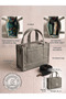 Gray Canvas Women's Hand and Shoulder Bag with Adjustable Strap Vintage 26X20X12 cm - 4