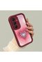 Samsung Galaxy S25 Fe Compatible Pink Gradient Heart Spider Web Pattern Silicone Case