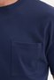 Men's Oversize Wide Cut Cotton Short Sleeve Lycra Pocket Navy Blue Crew Neck T-Shirt - 5