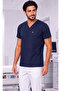 Men's Envelope Collar Green, Navy Blue, Black Lycra Belinda Fabric Scrubs Single Top - 7