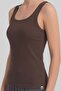 Egyptian Women's Camisole T-Shirt with Closed Back Straps, Brown - 3