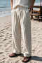 Siena Men's Premium Double Pleated Detailed Linen Baggy Trousers