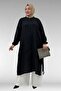 68047 Plus Size Buttoned Double Tensel Tunic - Black - 4