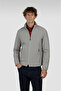 Men's Regular Fit Stand Collar Long Sleeve Gray Jacket