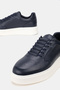 Men's Dark Blue Genuine Natural Leather Orthopedic Sole Comfort Smart Lace-Up Shoes - 4