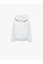 Printed Long Sleeve Zippered Hooded School Sweatshirt with Raised Pockets - 2