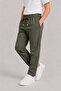 Men's Khaki Children's Casual Sweatpants |   Jogger Cut Comfortable Fit School Trousers with Side and Back Pockets - 2