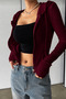 Rolly Zippered Lace-Up Hooded Cardigan - 4