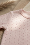 Lulla 100% Cotton Pink Heart Patterned 3-Piece Baby Set - Long Sleeve Snap Bodysuit and Ruffled Pants - 4