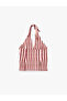 Slim Fit Viscose Halter Neck Striped Crop Blouse - 2