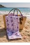 Patterned Beach Towel 70X150 cm – Soft Textured, Water Absorbent, Lightweight, and Quick-Drying Printed Beach Towel – Grey, Purple, Brown, Green - 2