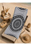 Beige Black Greek Key Mandala Patterned 70X150 Beach Towel - Cotton Bath Towel - 5