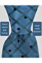 Black Patterned Petrol Blue Silk Tie – 8 cm Wide - 2
