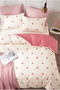 Cherry Patterned Double Duvet Cover Set |   Cotton |   200X220 cm Duvet Cover, 2 Pieces of 50X70 cm Pillowcases and Fitted Sheet |   Stylish and Elegant