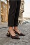 2058-103 4 cm Low Heeled Women's Shoes with Satin Buckle Accessories - 3