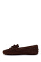 Women's Brown Tasseled Suede Leather Loafer 26Pfd291010 - 3