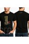 Gold Glitter Printed Ataturk 30 August - Printed Cotton Crew Neck T-Shirt Black-Black