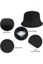 Fisherman hat black foldable 56-58cm hiking/camping/travel/fishing. - 4