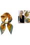 Women's white satin square scarf 70x70cm. - 5