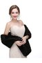 Women's faux fur scarf gray 160x22cm winter bridal shawl soft.