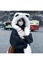 Women's winter hat, warm, soft, and thick, with fox ears, one-piece cold protection, protects the makes face look narrower. - 2