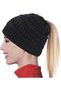 Women's knitted hat with openwork design | for ponytail girls to wear in winter Soft and warm - 2
