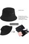 Fisherman hat black foldable 56-58cm hiking/camping/travel/fishing. - 5