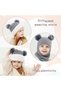 Baby Hat and Scarf Set - Knitted Wool One Size Fits All Winter Warm Lined Boys' Girls' 1-5 Years Old Gray - 4